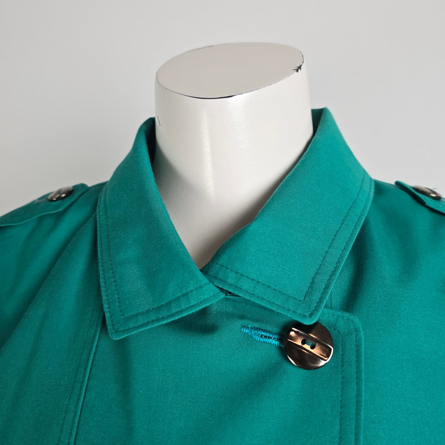 Vintage Collection Elegante Green Trench Coat Size 11/12