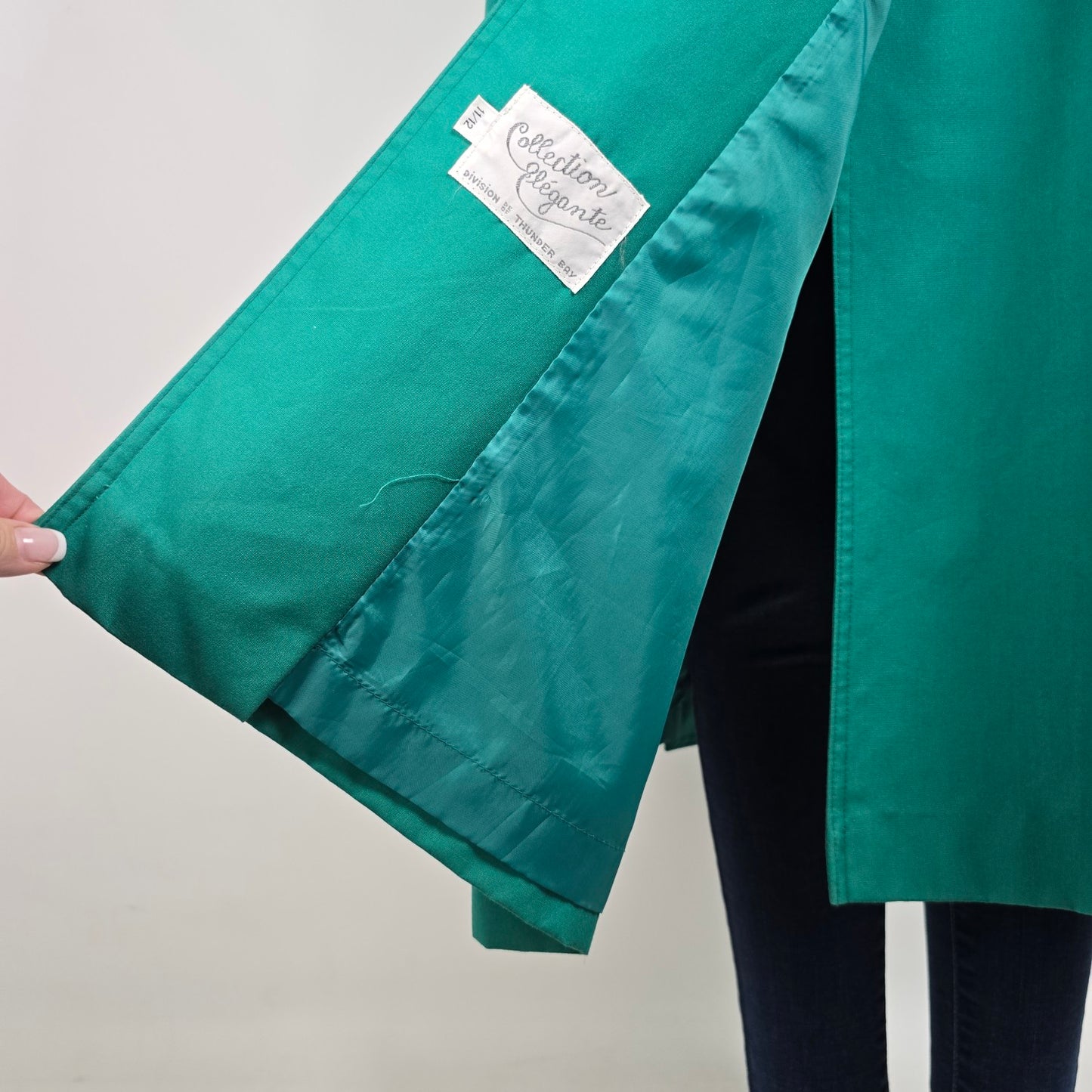 Vintage Collection Elegante Green Trench Coat Size 11/12