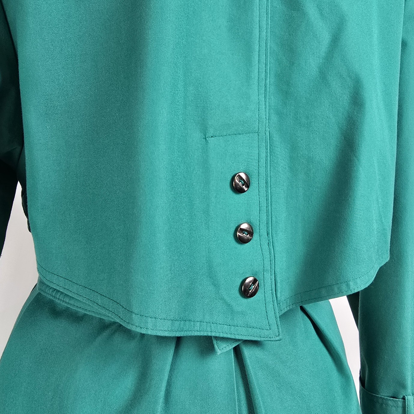 Vintage Collection Elegante Green Trench Coat Size 11/12