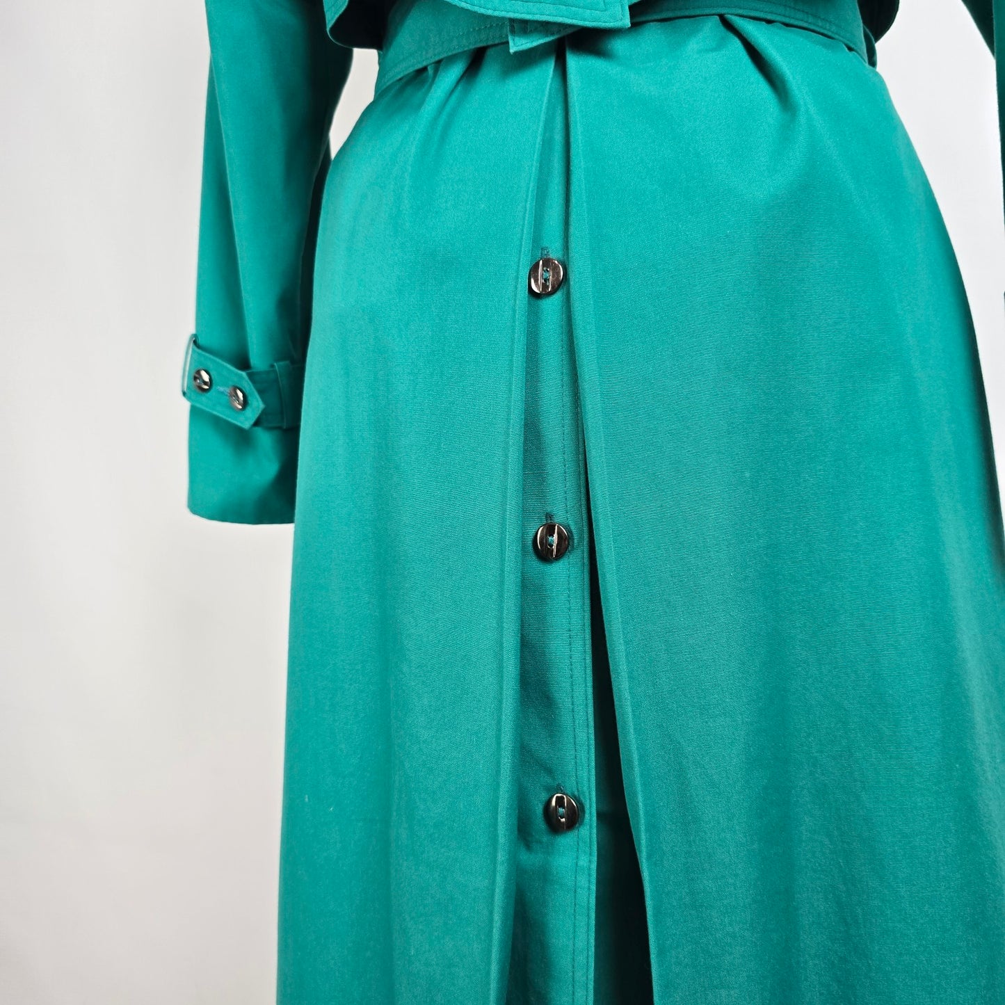 Vintage Collection Elegante Green Trench Coat Size 11/12