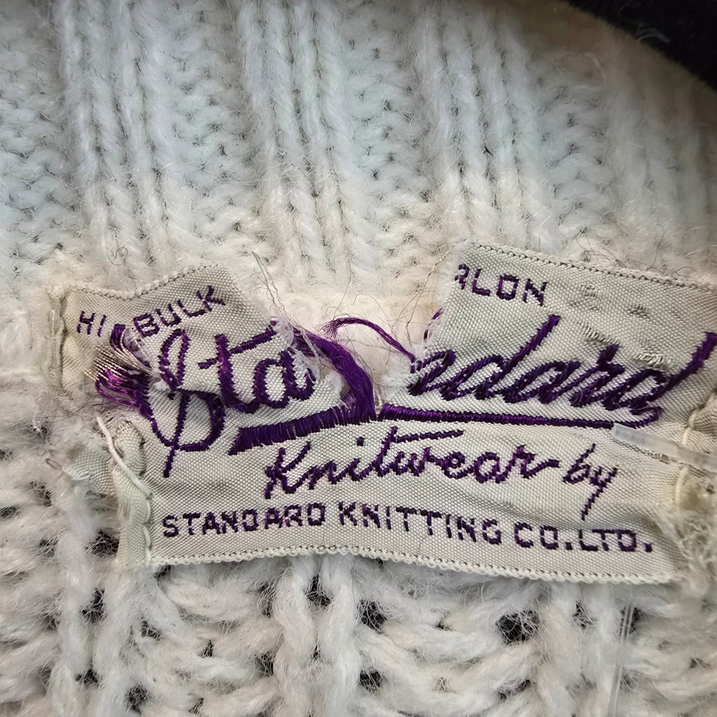 Vintage Standard Knitwear Cream Button Up Cardigan Size M