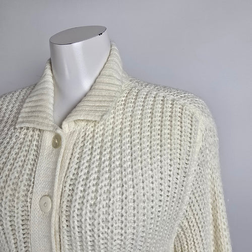 Vintage Standard Knitwear Cream Button Up Cardigan Size M