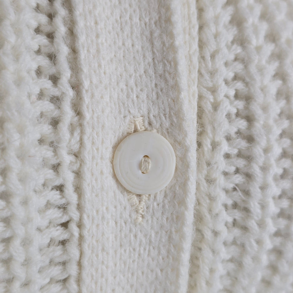 Vintage Standard Knitwear Cream Button Up Cardigan Size M