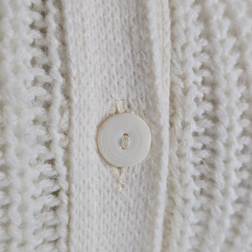Vintage Standard Knitwear Cream Button Up Cardigan Size M