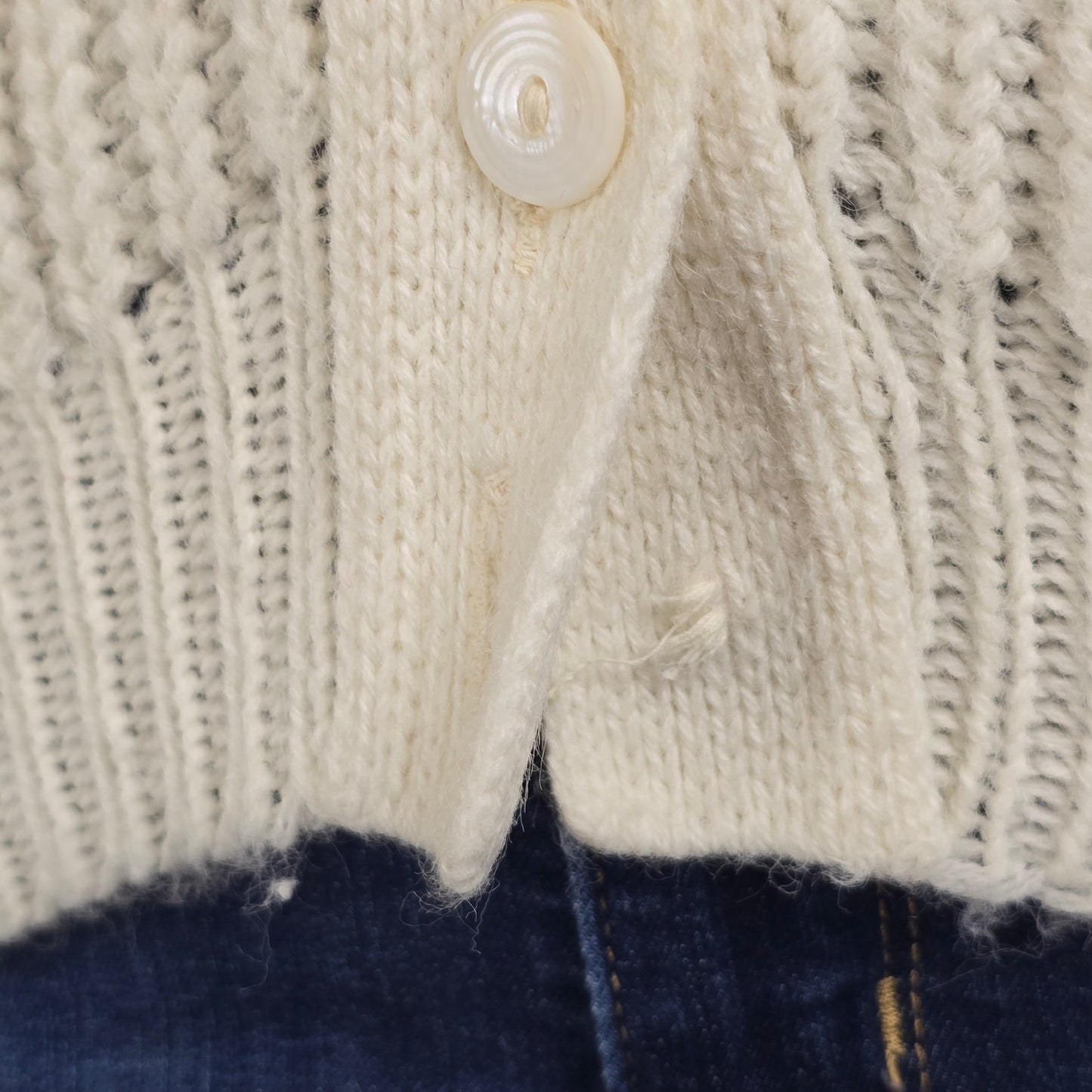 Vintage Standard Knitwear Cream Button Up Cardigan Size M