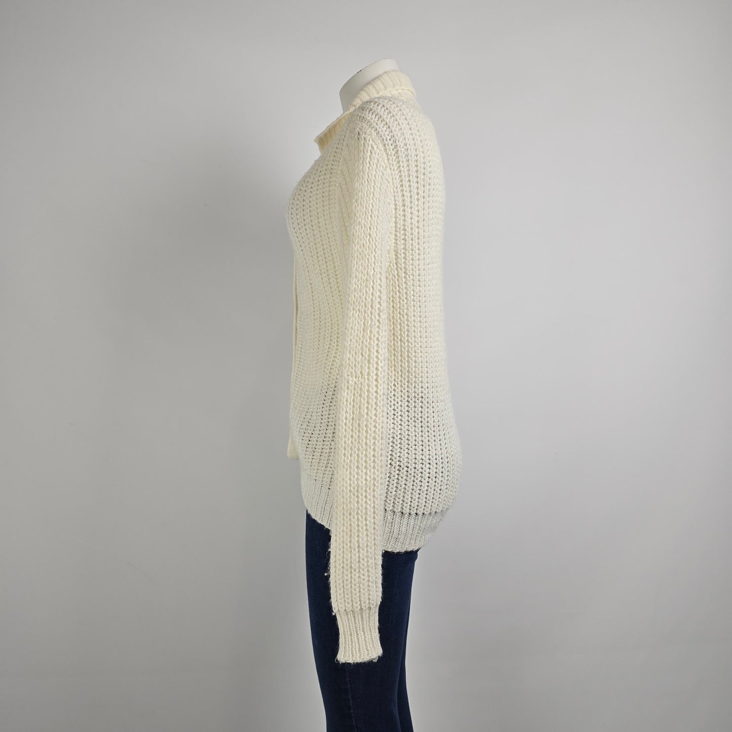 Vintage Standard Knitwear Cream Button Up Cardigan Size M