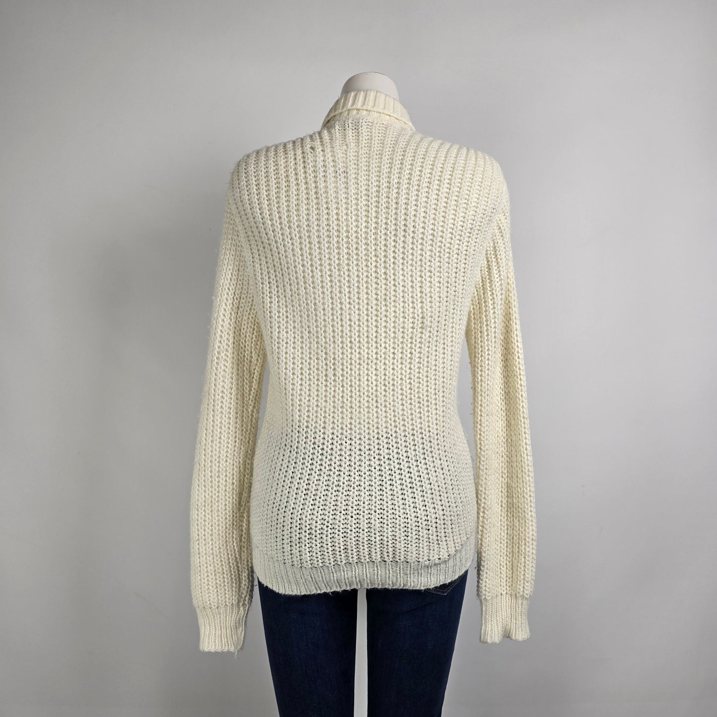 Vintage Standard Knitwear Cream Button Up Cardigan Size M