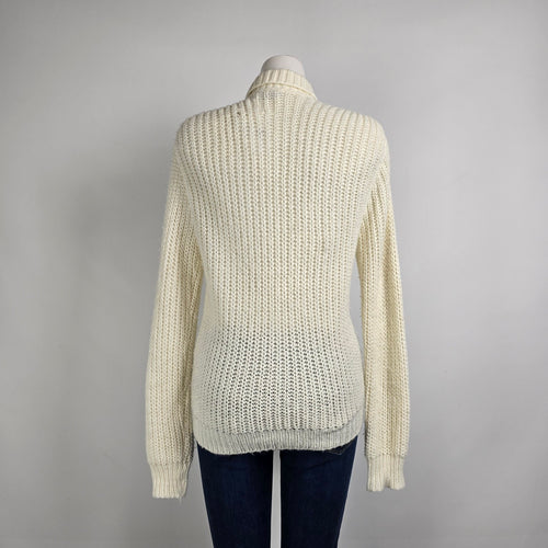 Vintage Standard Knitwear Cream Button Up Cardigan Size M