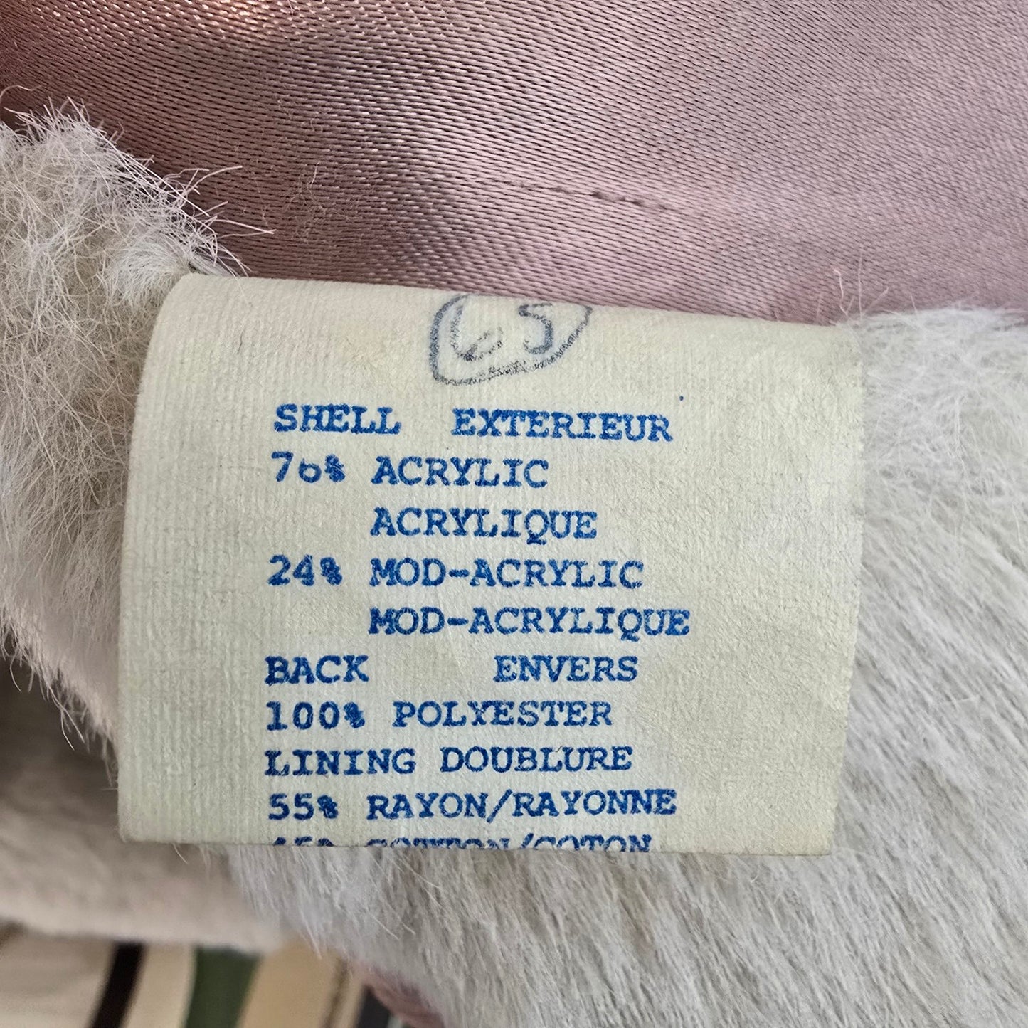 Vintage Cream Faux Fur Belted Coat Size M/L