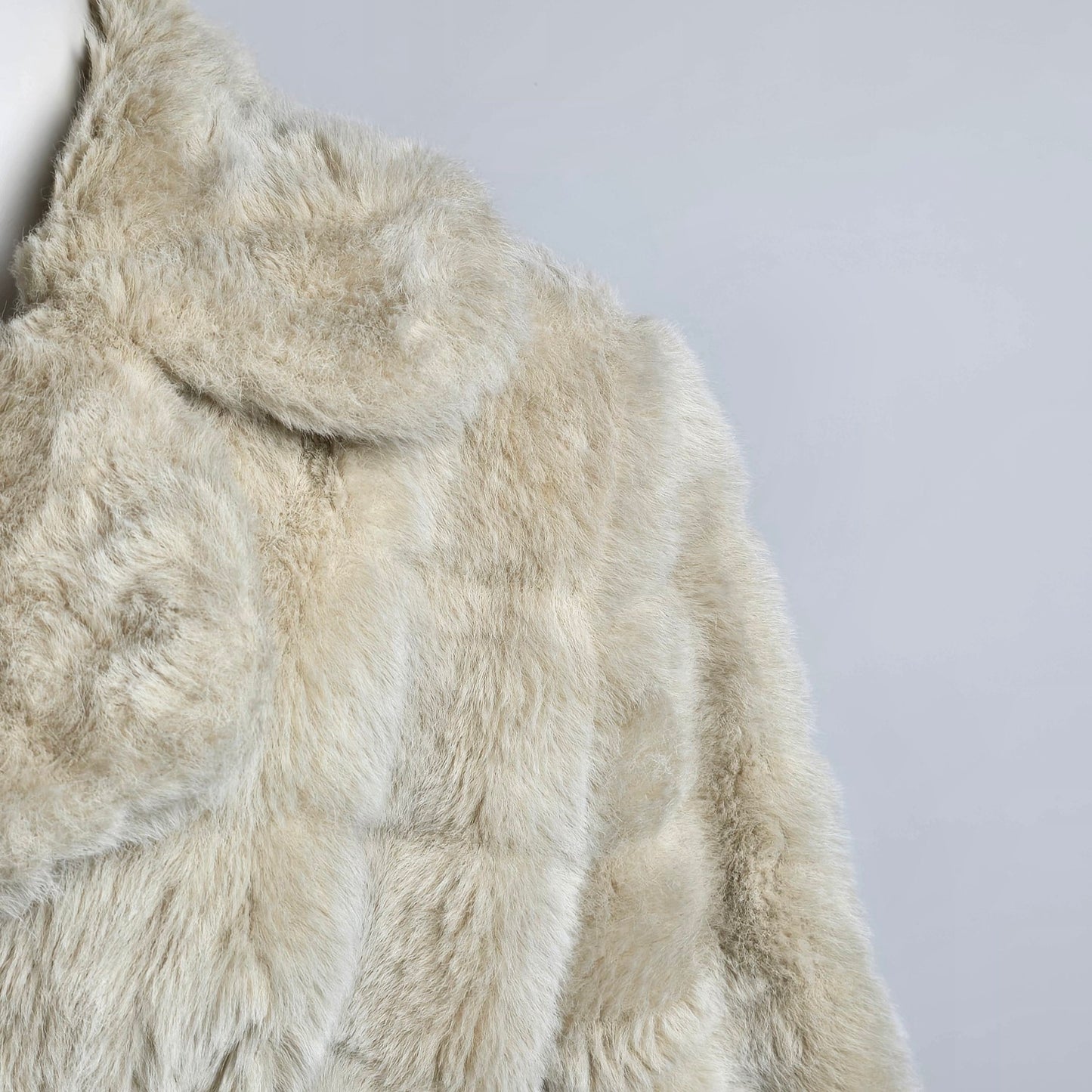 Vintage Cream Faux Fur Belted Coat Size M/L
