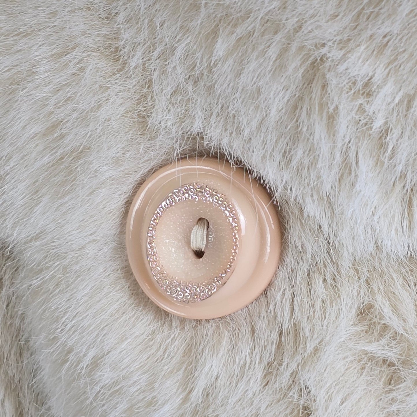 Vintage Cream Faux Fur Belted Coat Size M/L