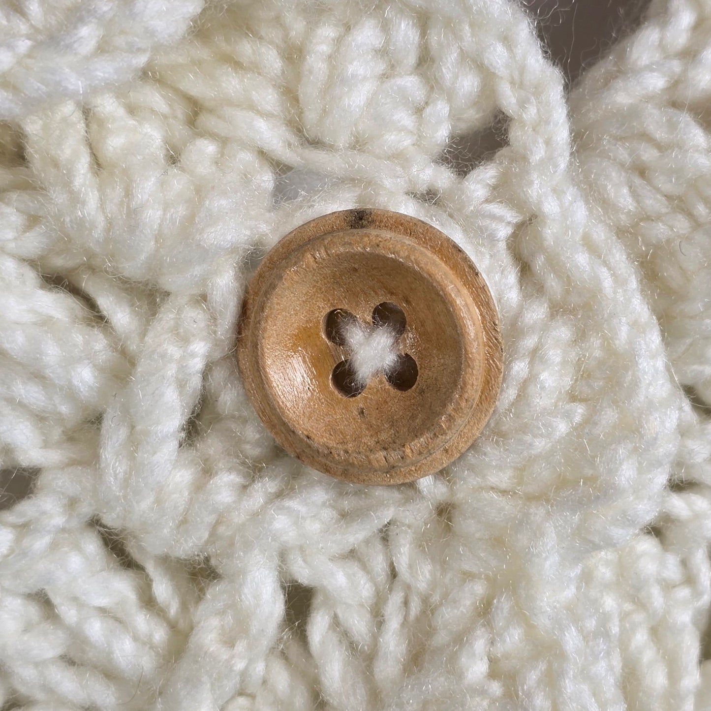 Vintage Hand Knit Wood Buttons Belted Long Cardigan Jacket Size S/M