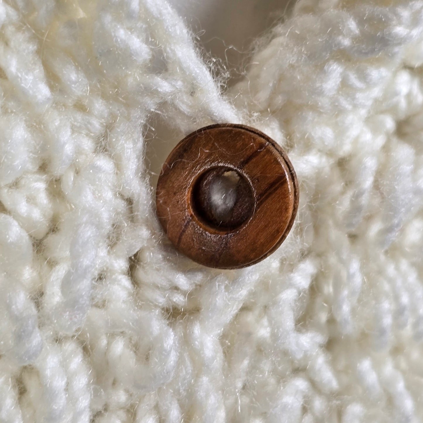 Vintage Handknit Cream Button Up Cardigan Size S/M
