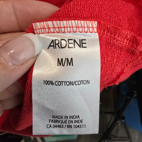 Coca-Cola Red Cotton Cropped Hoodie Size M