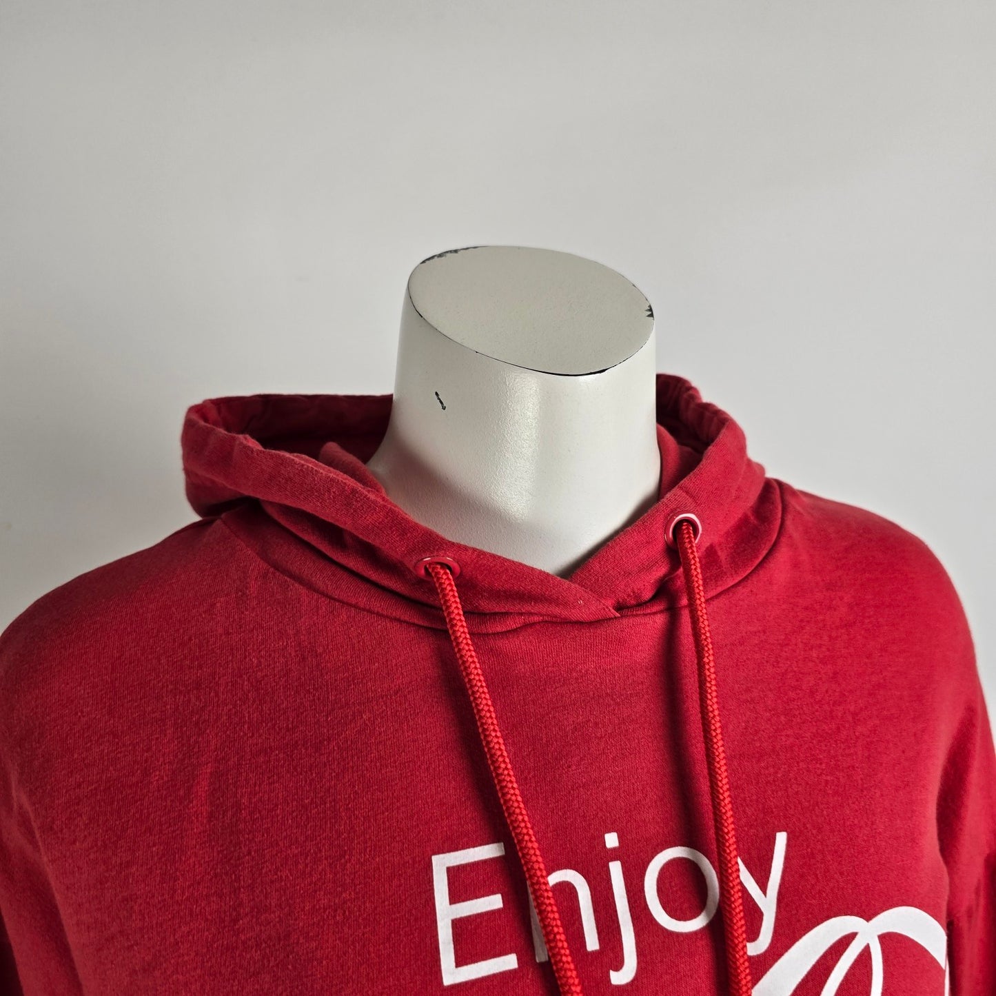 Coca-Cola Red Cotton Cropped Hoodie Size M