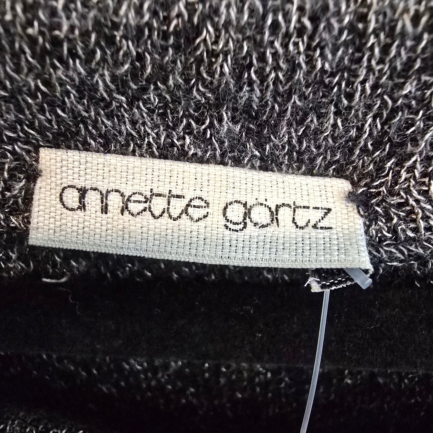 Annette Gortz Black Knit Wool Graphic Shadows Sweater Size M