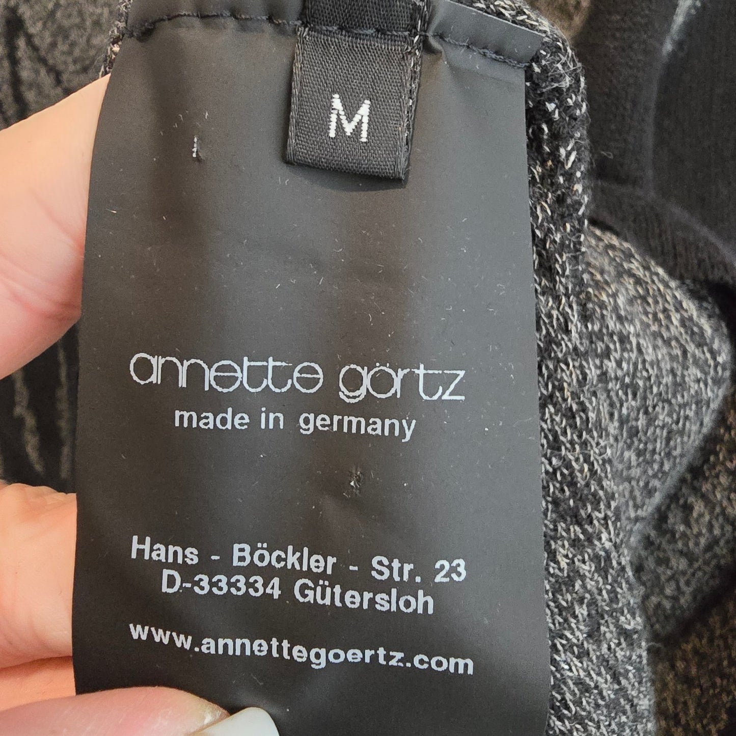 Annette Gortz Black Knit Wool Graphic Shadows Sweater Size M