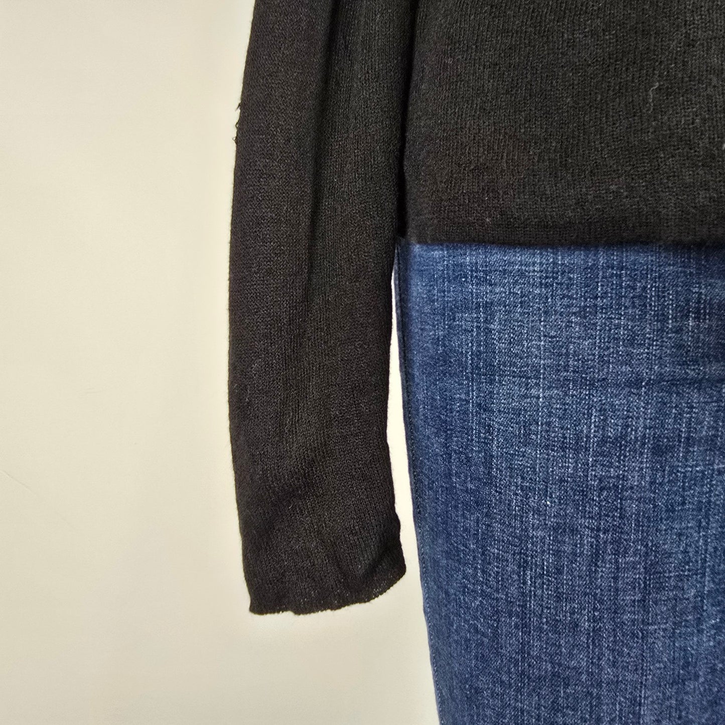 Annette Gortz Black Knit Wool Graphic Shadows Sweater Size M