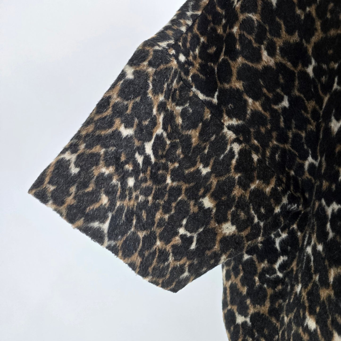 Lord & Taylor Black Animal Print Short Sleeve Top Size L