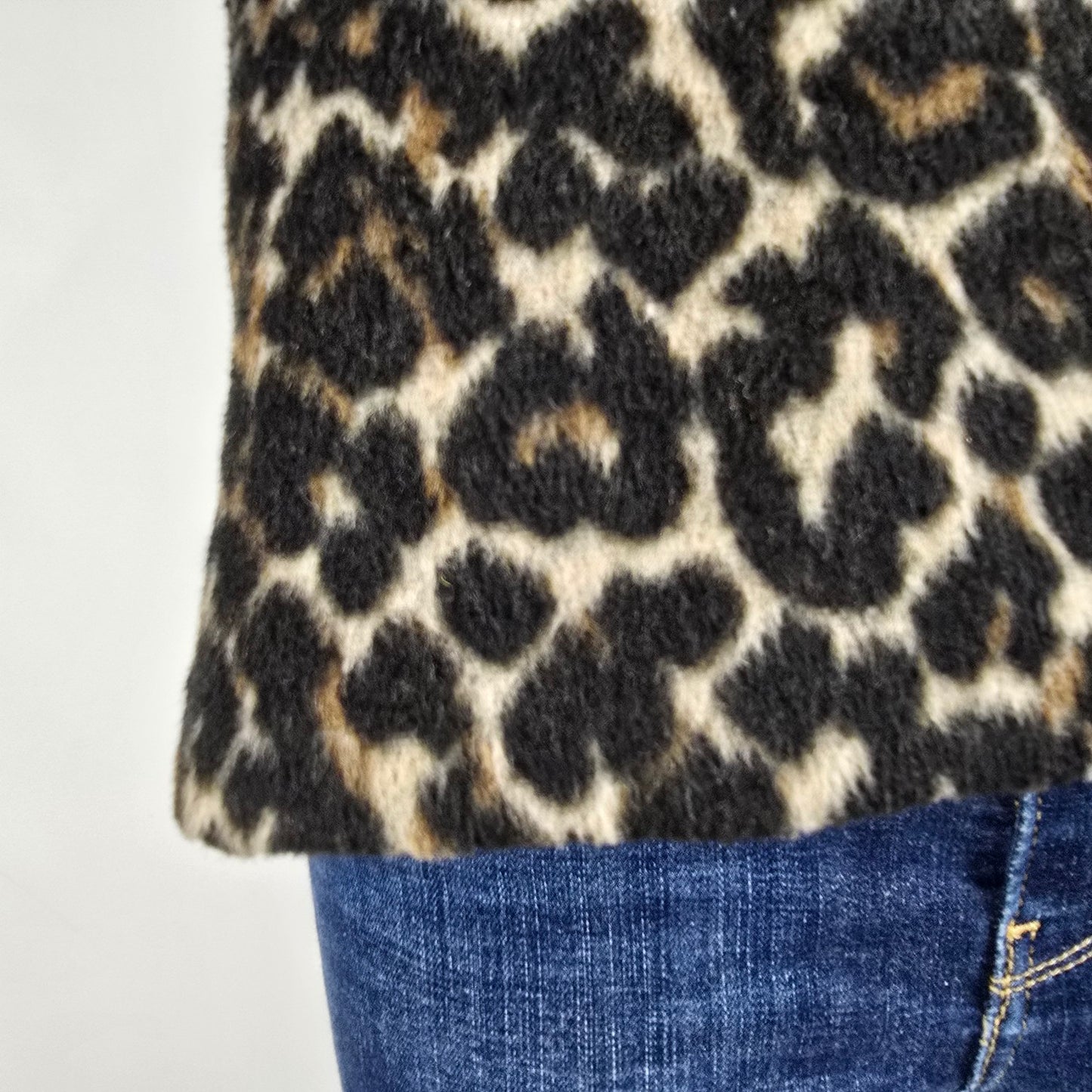 Lord & Taylor Black Animal Print Short Sleeve Top Size L