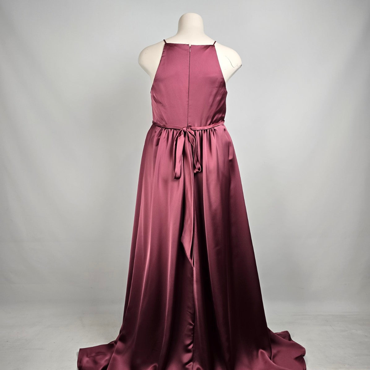 Morilee Maternity Silky Satin Rosewood Square Neck Dress Gown Size 18 Style 14101