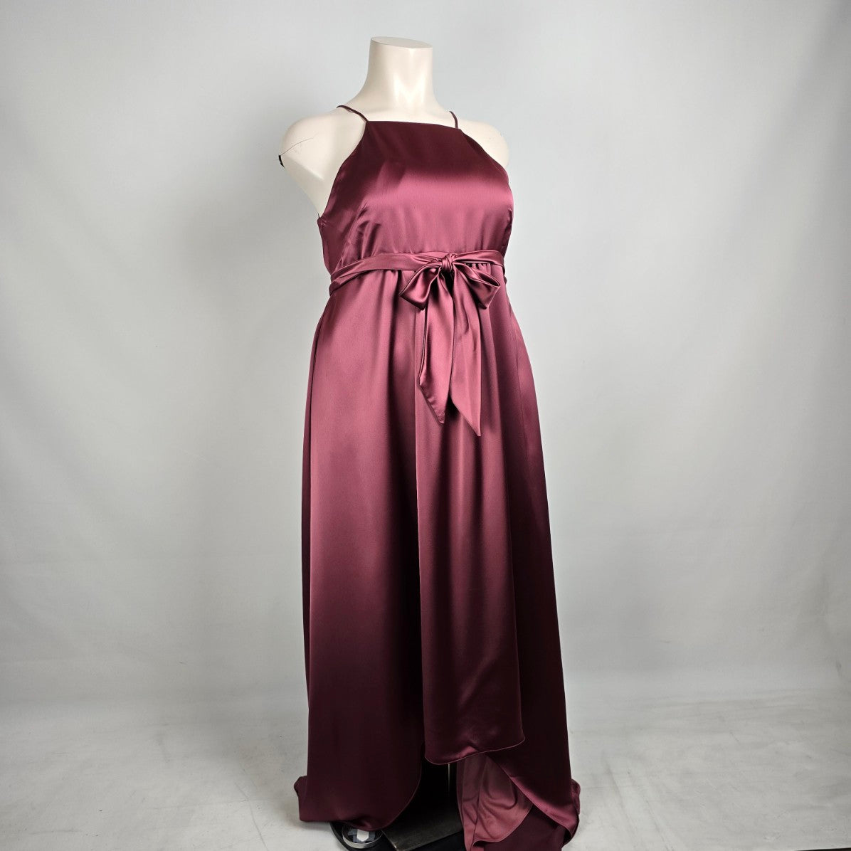 Morilee Maternity Silky Satin Rosewood Square Neck Dress Gown Size 18 Style 14101