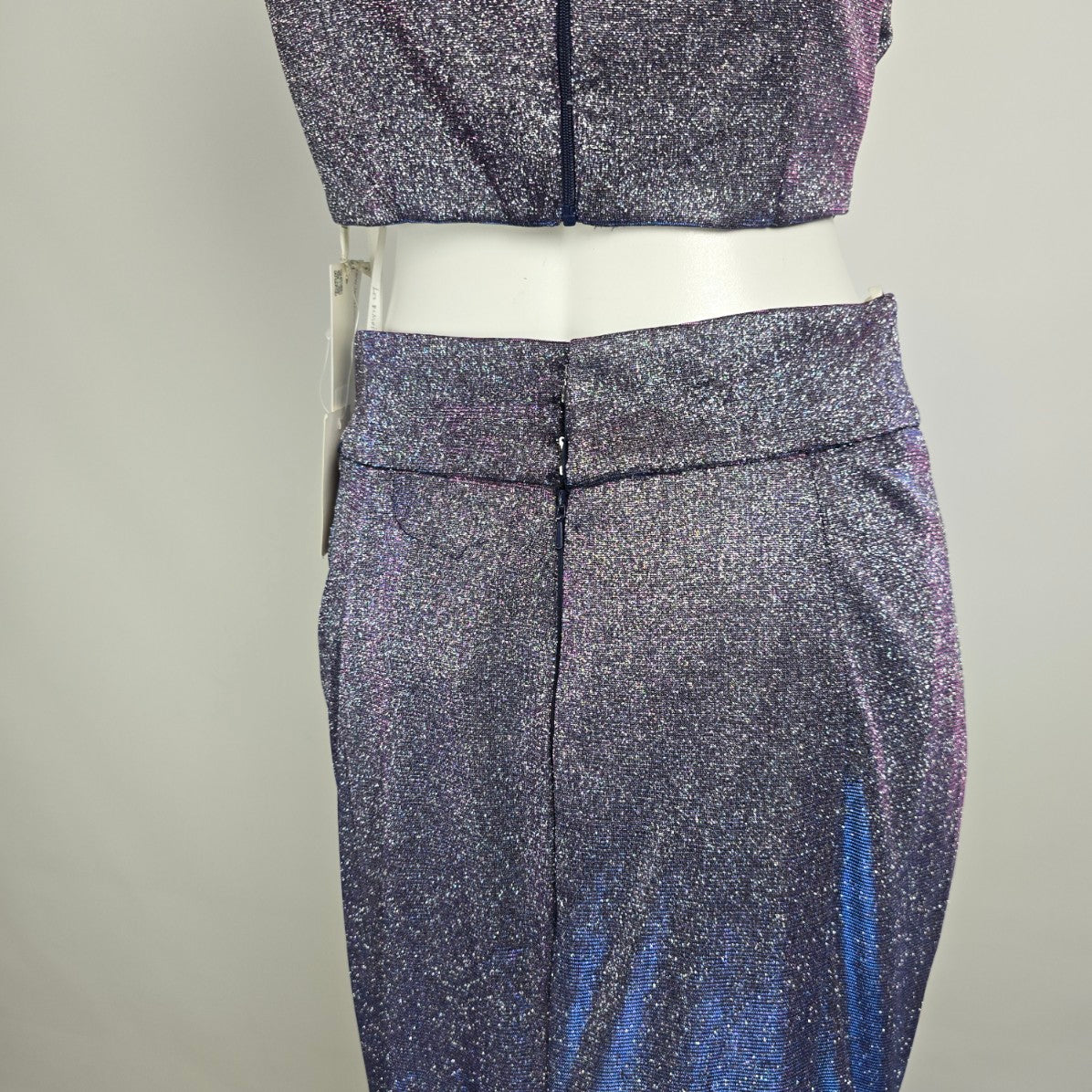 Les Demoiselle Navy Sparkle Two Piece Eventwear Gown Size 10 Style JX5058