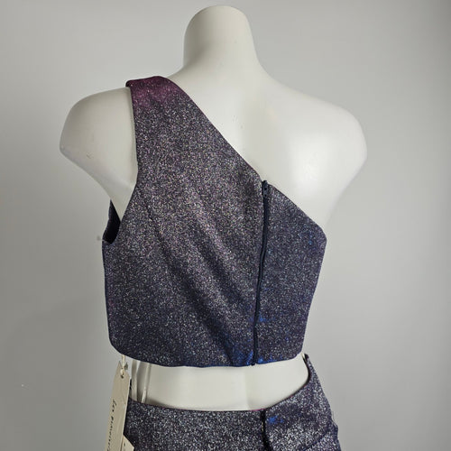 Les Demoiselle Navy Sparkle Two Piece Eventwear Gown Size 10 Style JX5058