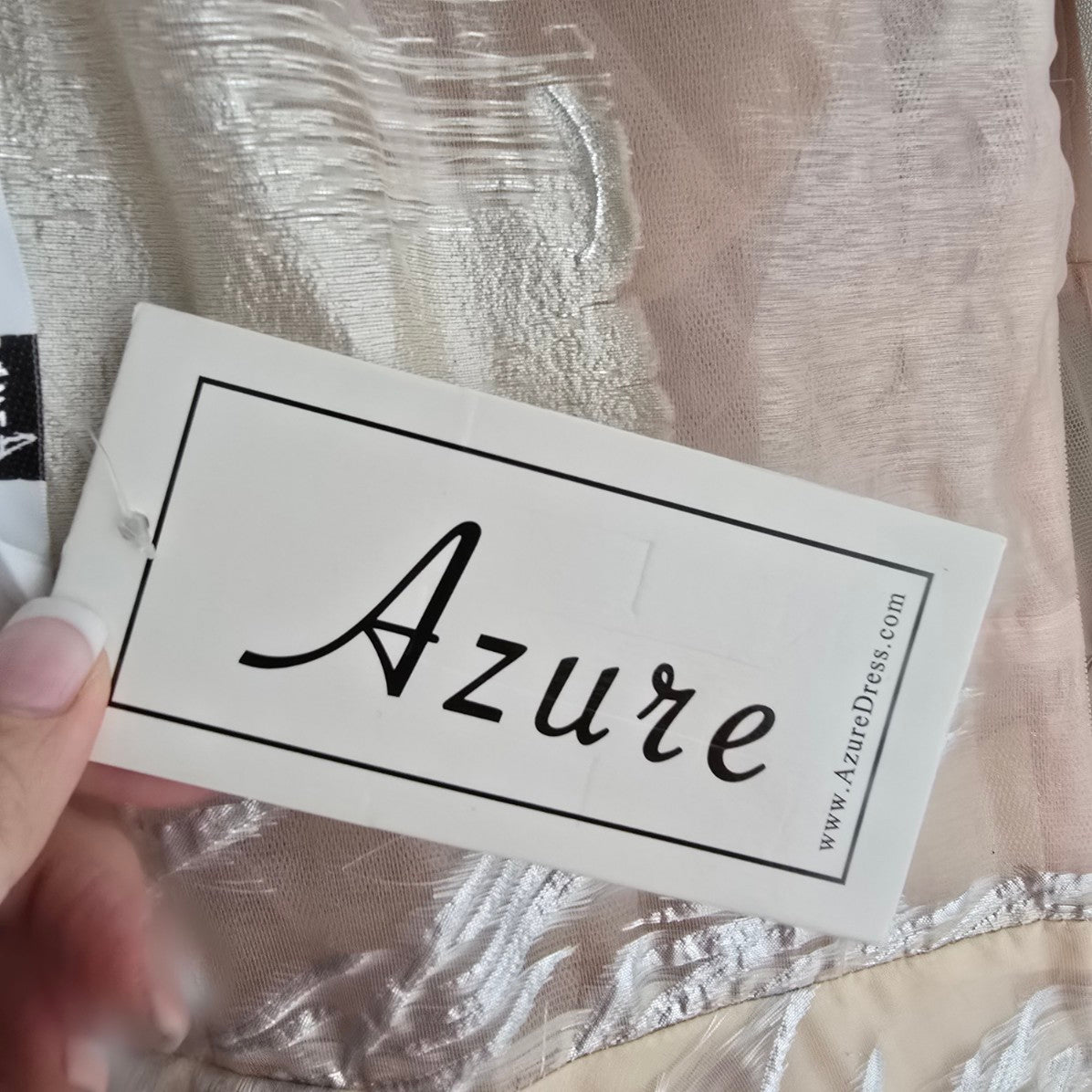 Azure Champagne & Gold Tulle Hem Eventwear Gown Size 12 Style A8056