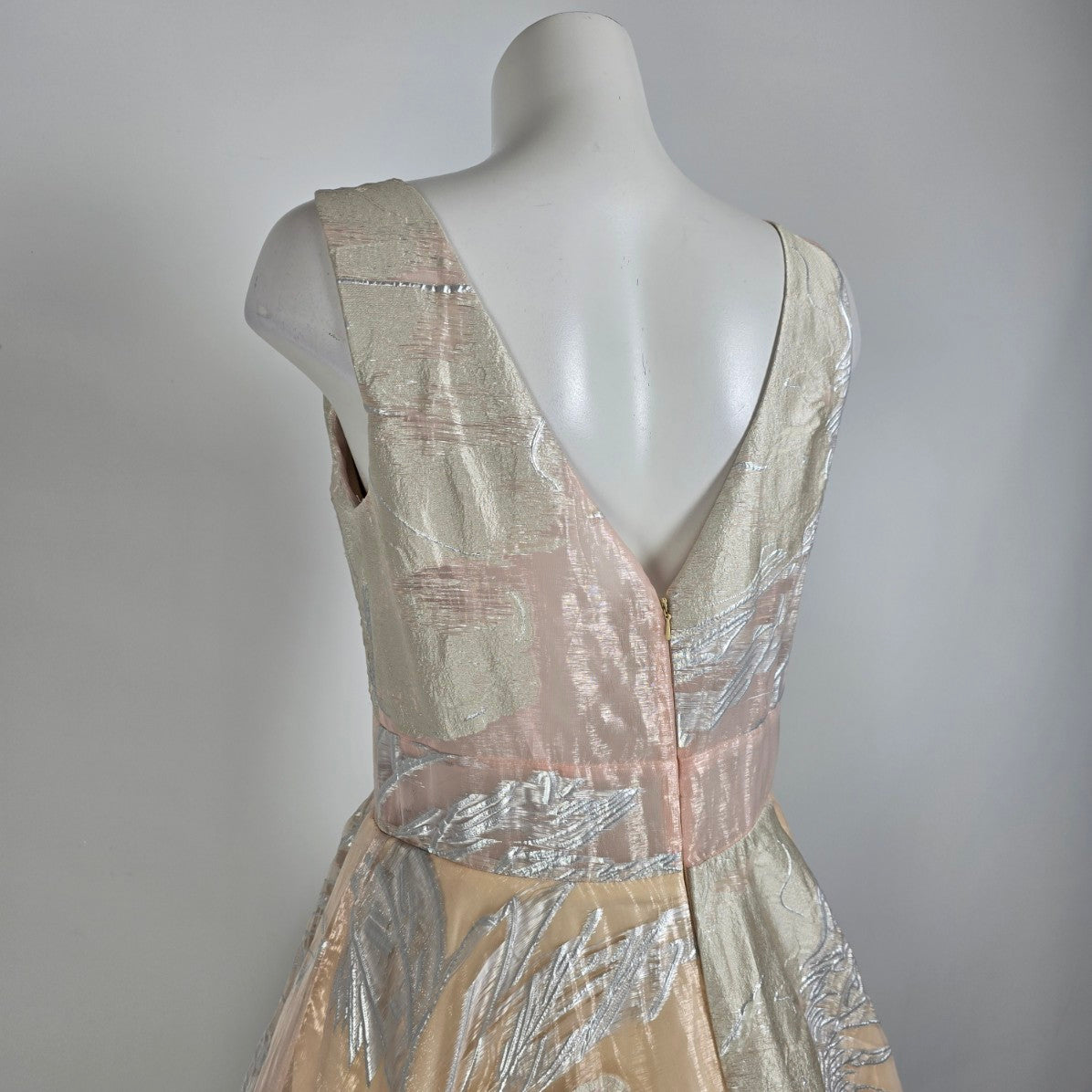 Azure Champagne & Gold Tulle Hem Eventwear Gown Size 12 Style A8056