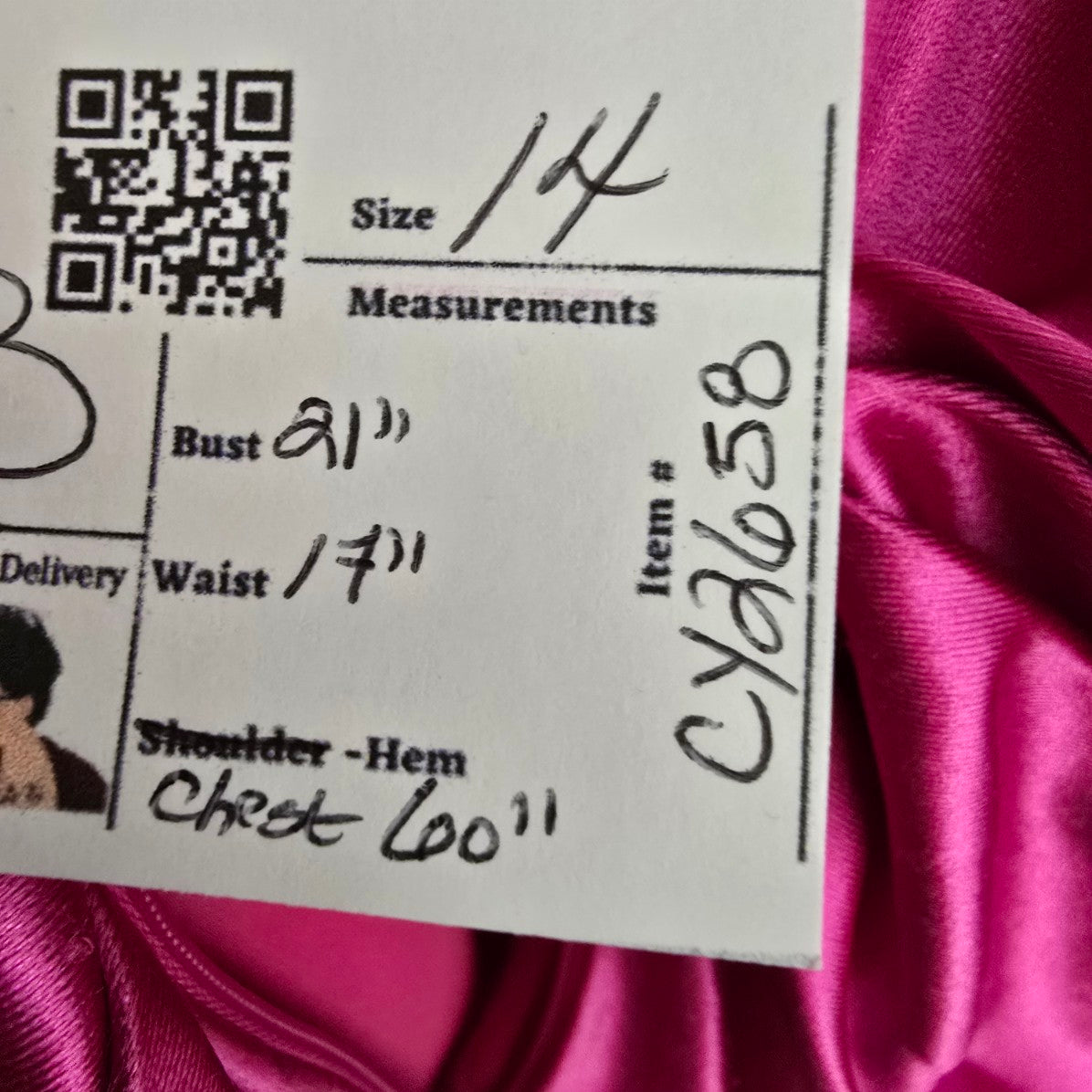 Mori Lee Pink Lace Bodice High Slit Gown Size 14