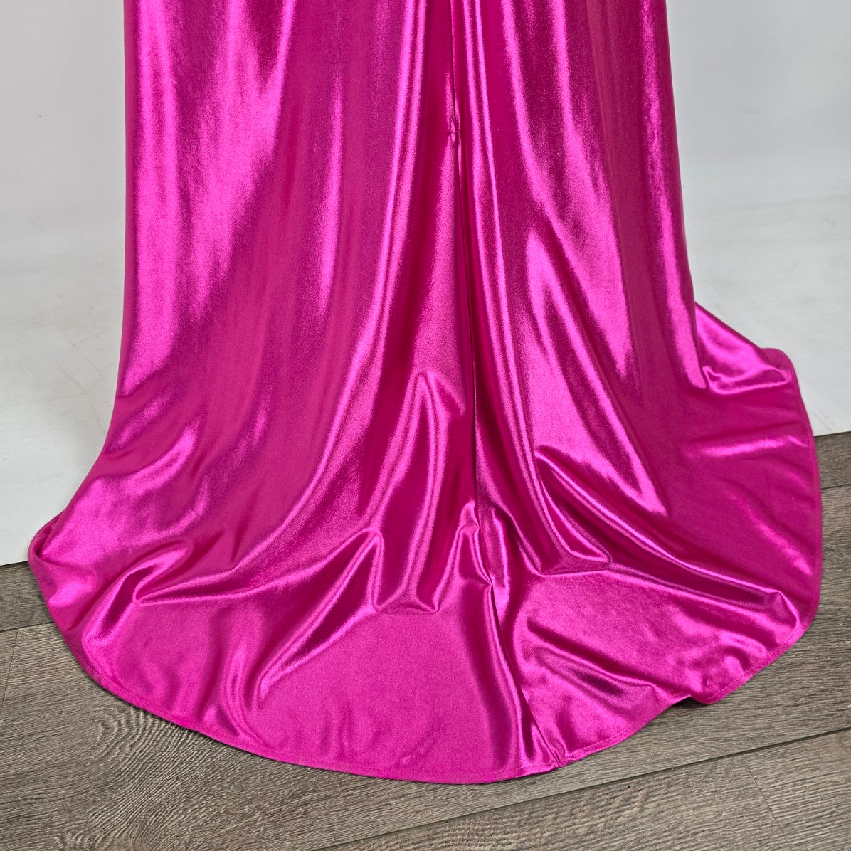 Mori Lee Pink Lace Bodice High Slit Gown Size 14