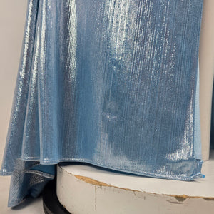 Monsini Blue Metallic High Slit Eventwear Gown Size 2 Style 31942