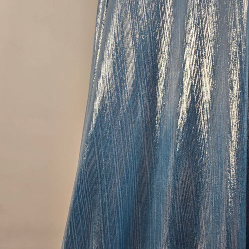 Monsini Blue Metallic High Slit Eventwear Gown Size 2 Style 31942