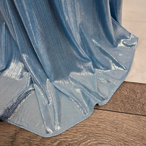 Monsini Blue Metallic High Slit Eventwear Gown Size 2 Style 31942