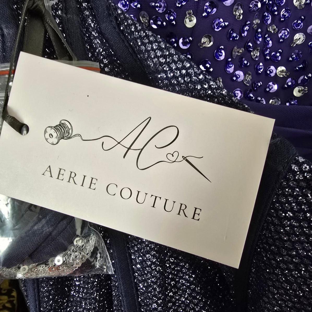 Aerie Couture Midnight Blue Event wear Gown Size 14