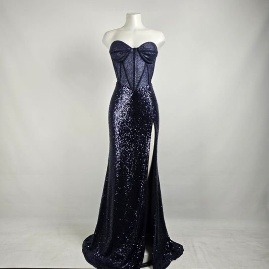 Aerie Couture Midnight Blue Event wear Gown Size 14