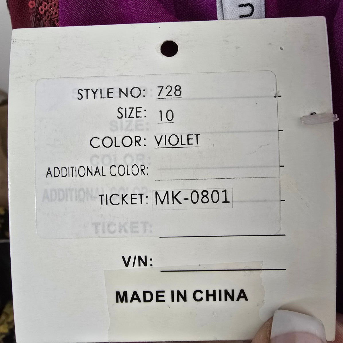 Intrigue Violet Long Eventwear Gown Size 10 Style 728