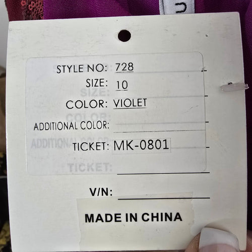 Intrigue Violet Long Eventwear Gown Size 10 Style 728