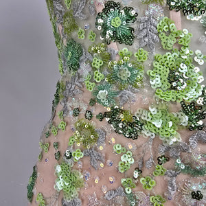 Colors Blush Floral Sequined Eventwear Gown Size 4 Style 3447