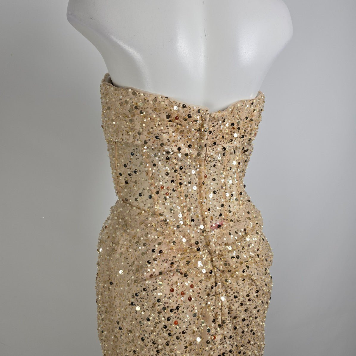 Morilee Gold Sequins & Pearl Eventwear Gown Size 12 Style 49117
