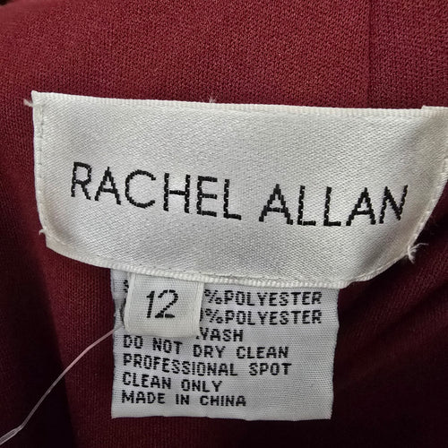 Rachel Allan Marsala Mermaid Eventwear Gown Size 12 Style 6582