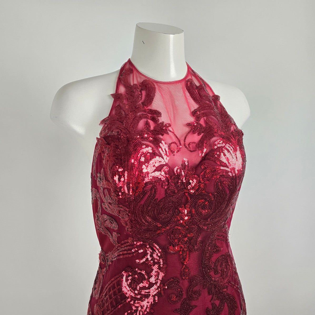 Rachel Allan Marsala Mermaid Eventwear Gown Size 12 Style 6582
