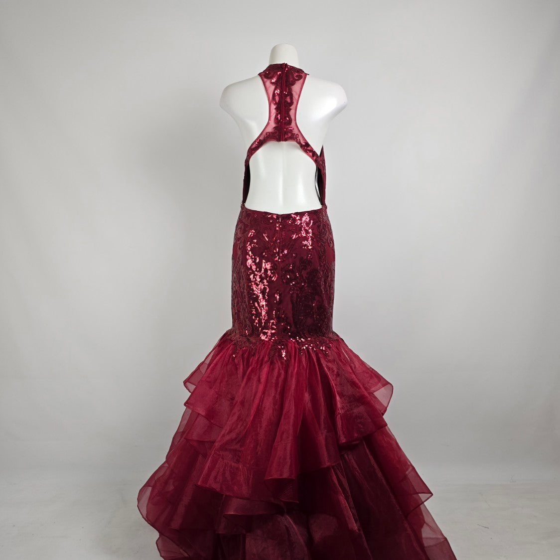 Rachel Allan Marsala Mermaid Eventwear Gown Size 12 Style 6582
