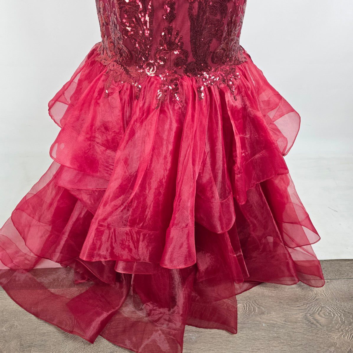 Rachel Allan Marsala Mermaid Eventwear Gown Size 12 Style 6582