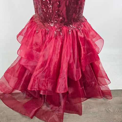 Rachel Allan Marsala Mermaid Eventwear Gown Size 12 Style 6582