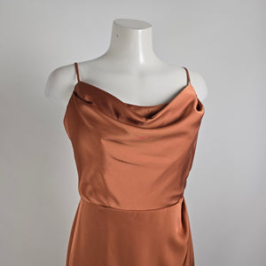 Mori Lee Spice Luxe Satin Bridesmaids Gown Size 12 Style 21856