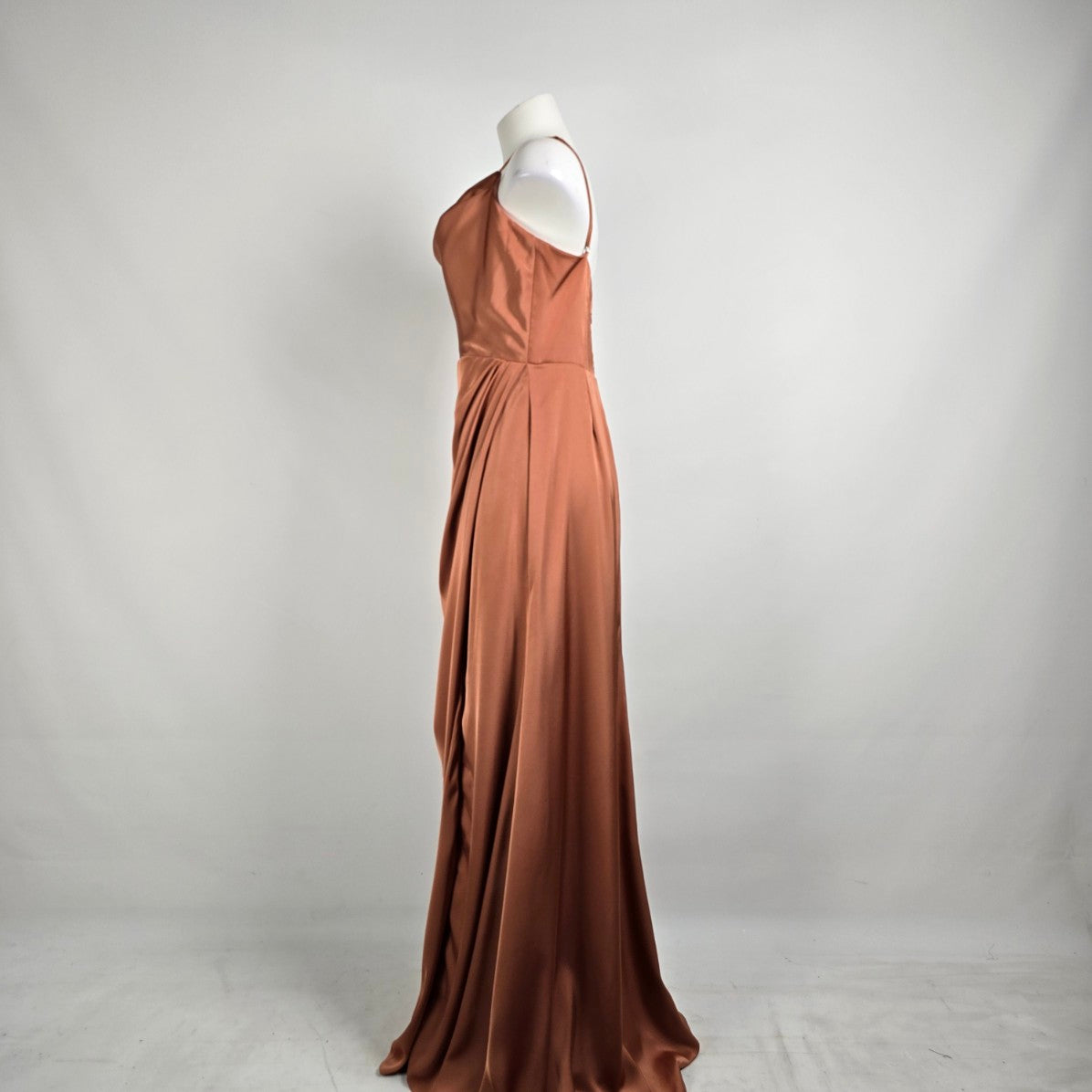Mori Lee Spice Luxe Satin Bridesmaids Gown Size 12 Style 21856