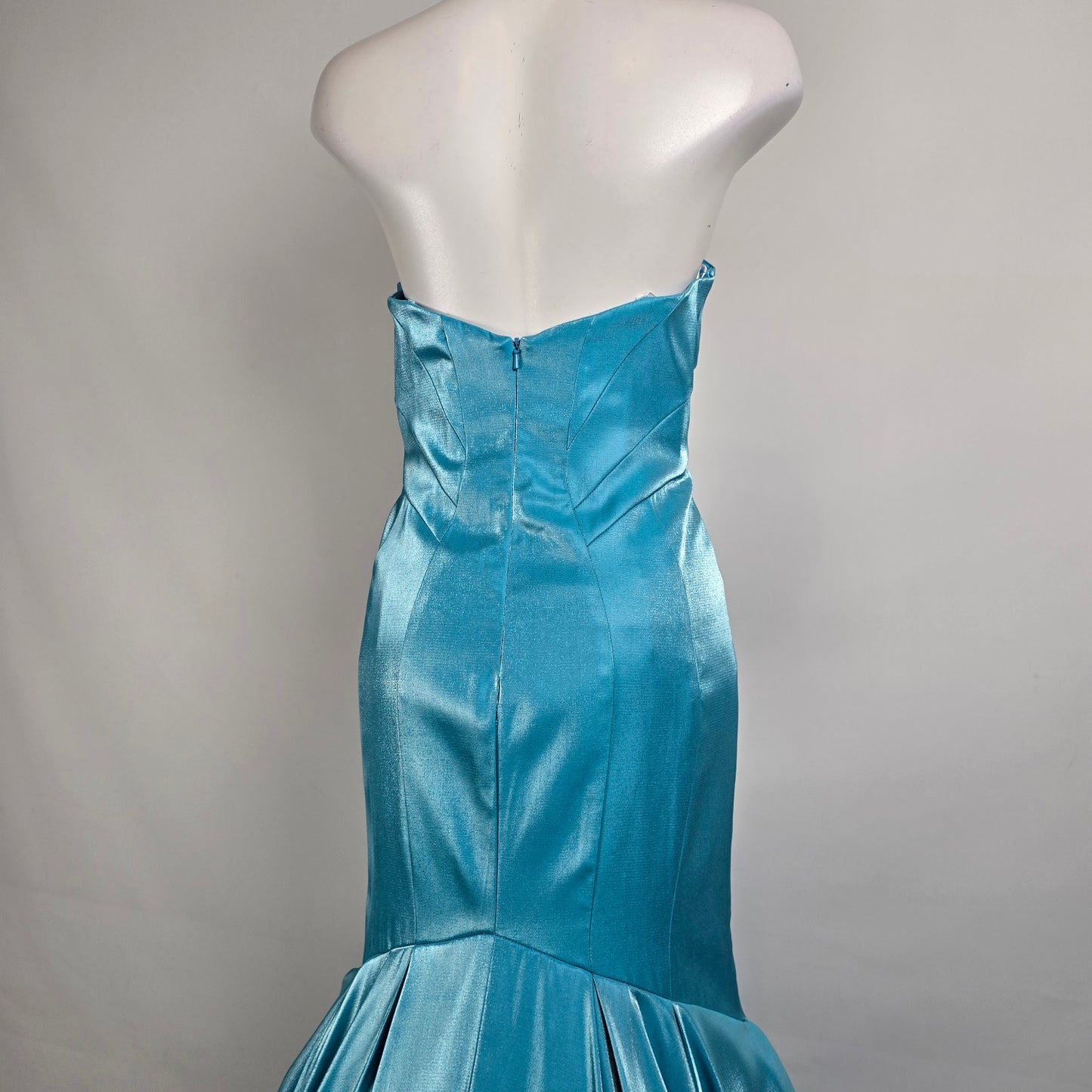 Angela & Alison Blue Metallic Mermaid Eventwear Gown Size 14