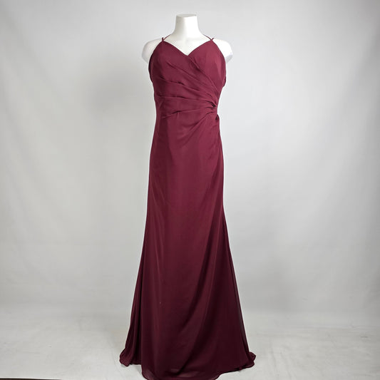 Mori Lee Bordeaux Bridesmaid Dress Size 14 Style 13103